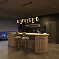 Linear LED Pendant Light - Gold, Aluminum alternate view