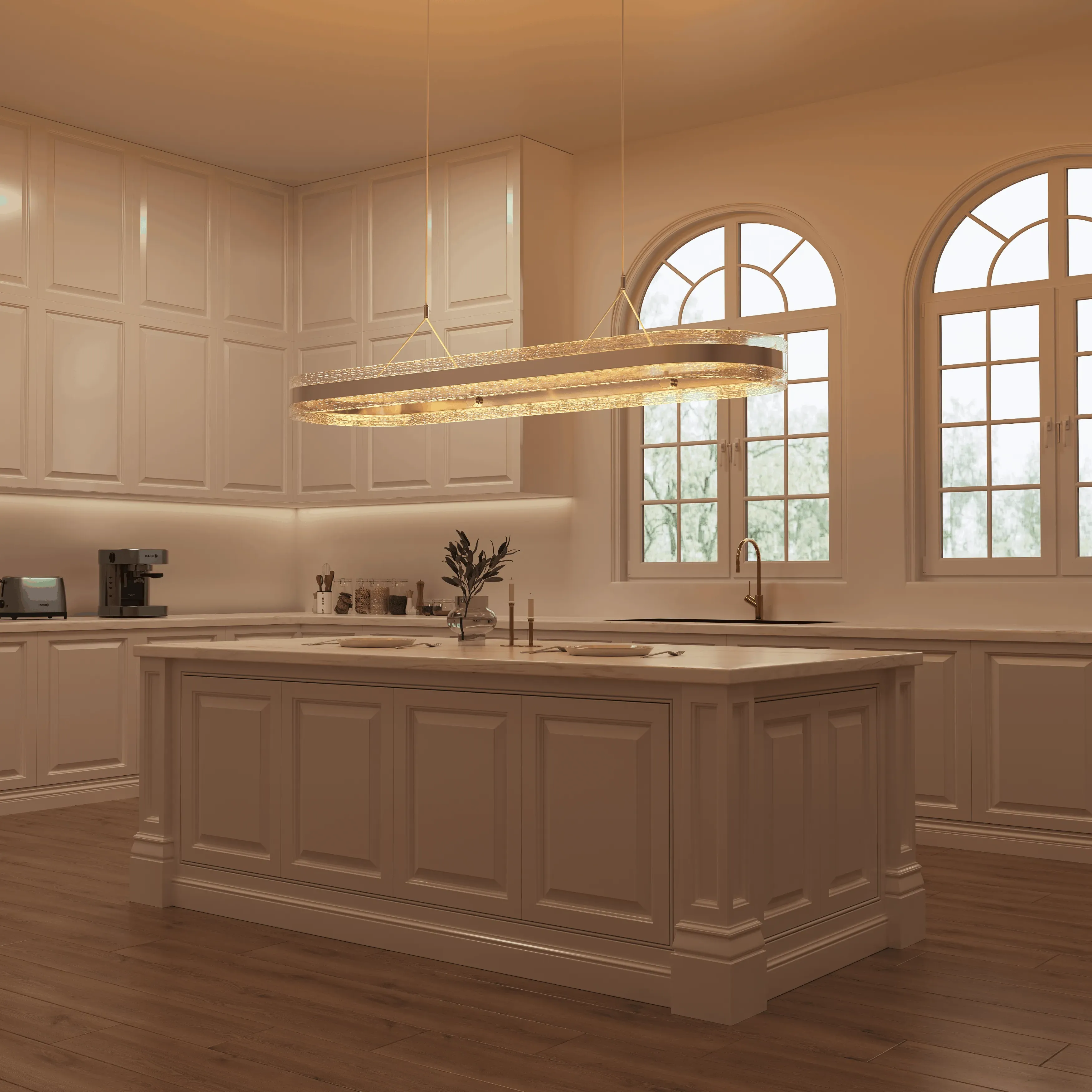 Linear Pendant Light Dimmable - Rose Gold, Aluminum image