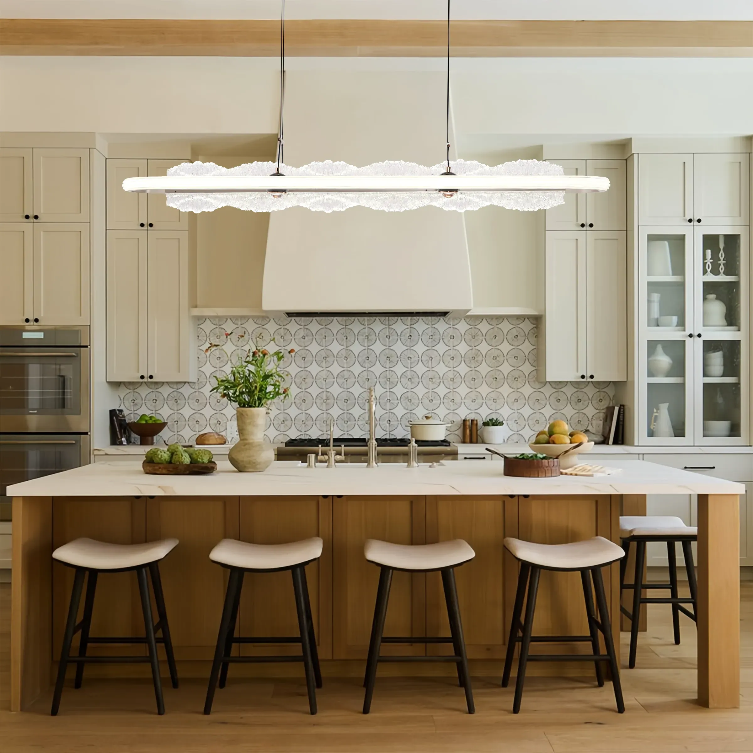 Linear Pendant Light with LED - Silver, Aluminum image