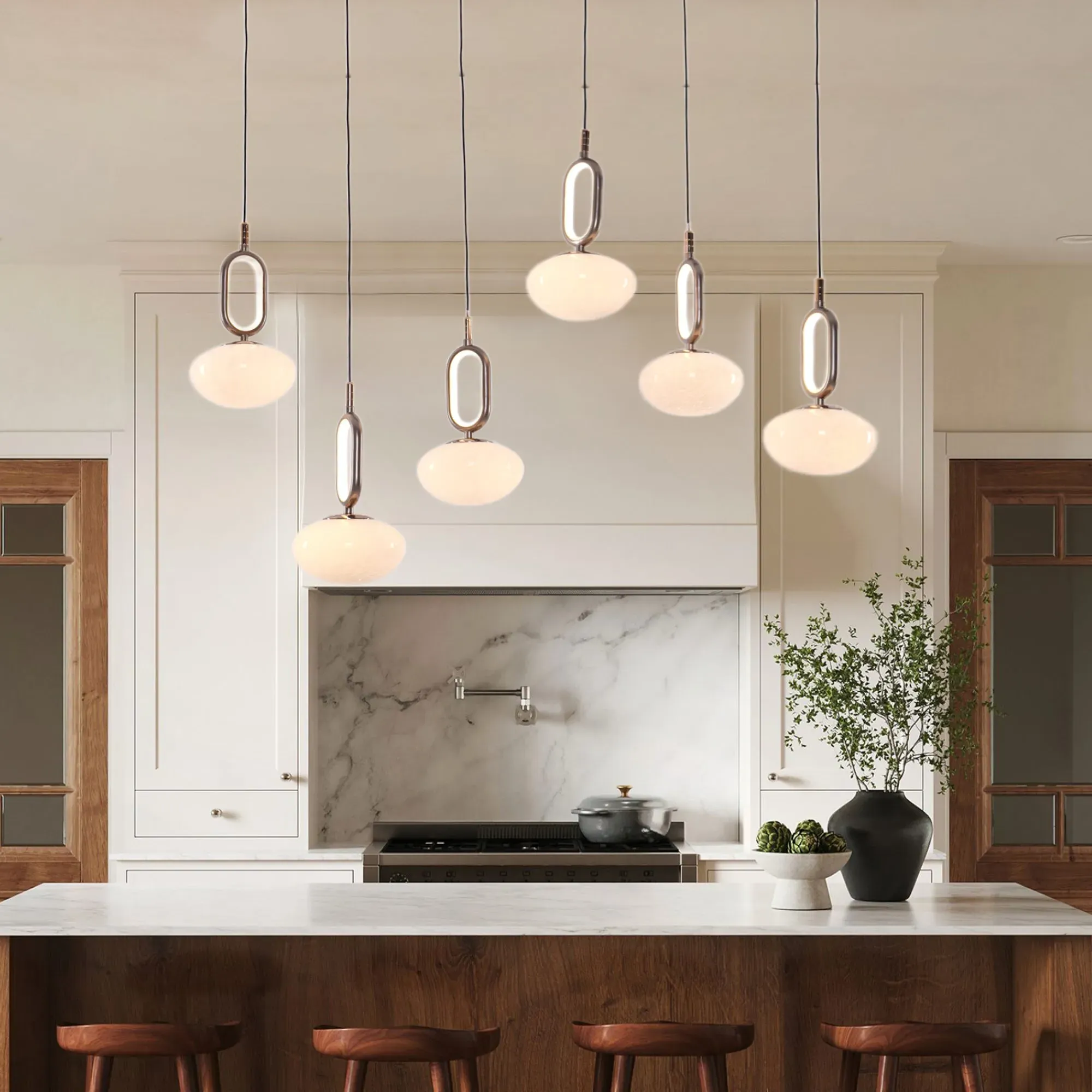 Linear Pendant Light with Tri-Colour LED - Grey