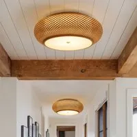 Lutta-Bamboo Handwoven Pendant Ceiling Light - Natural, Bamboo alternate view
