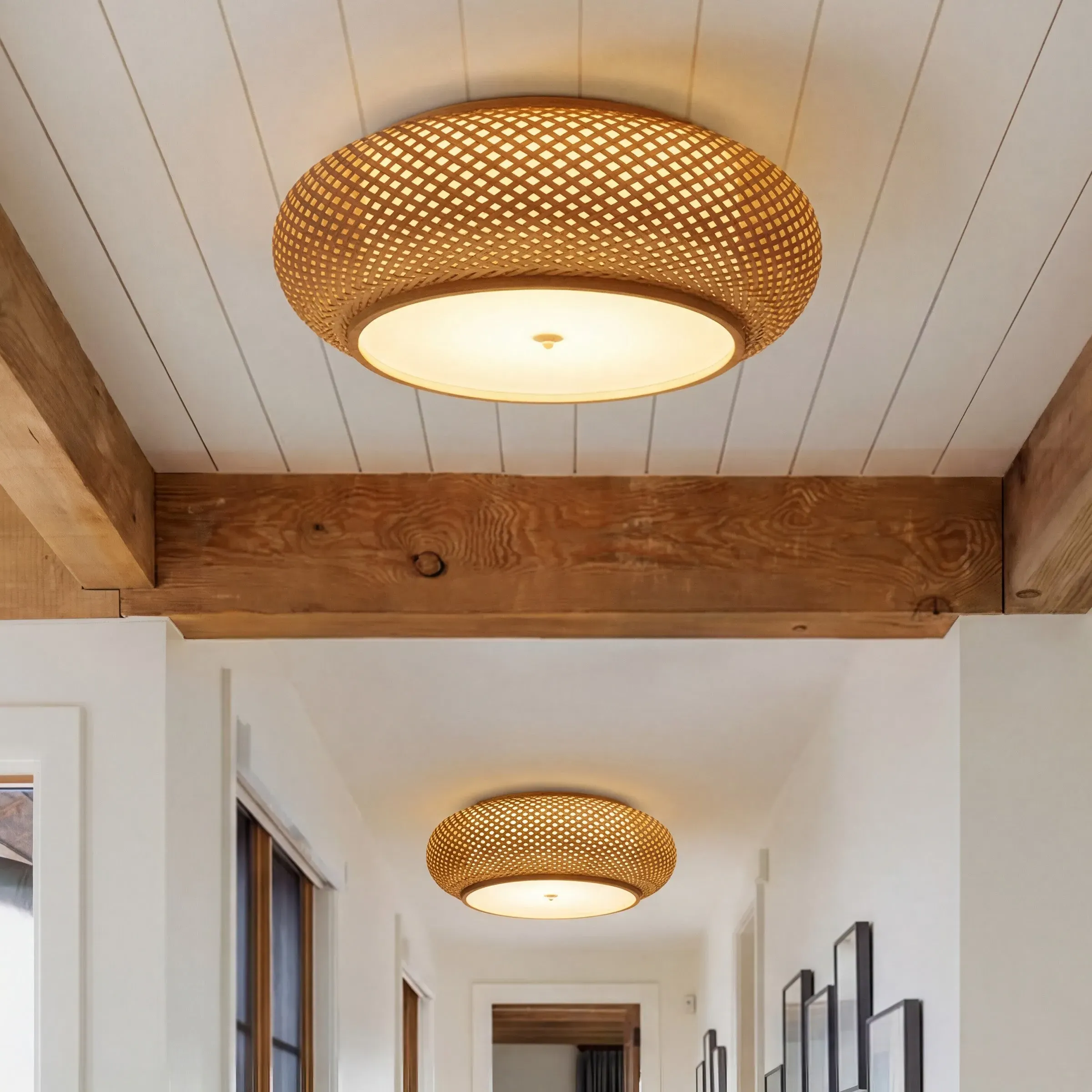 Lutta-Bamboo Handwoven Pendant Ceiling Light - Natural, Bamboo product