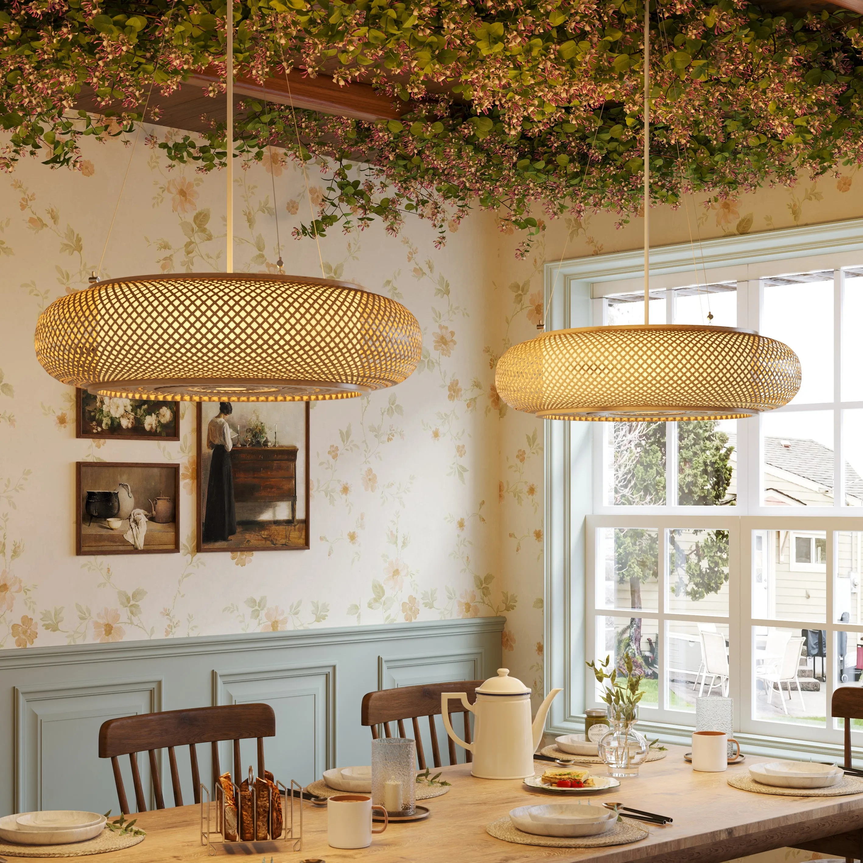 Lutta Bamboo LED Ceiling & Pendant Light - Natural, Bamboo product