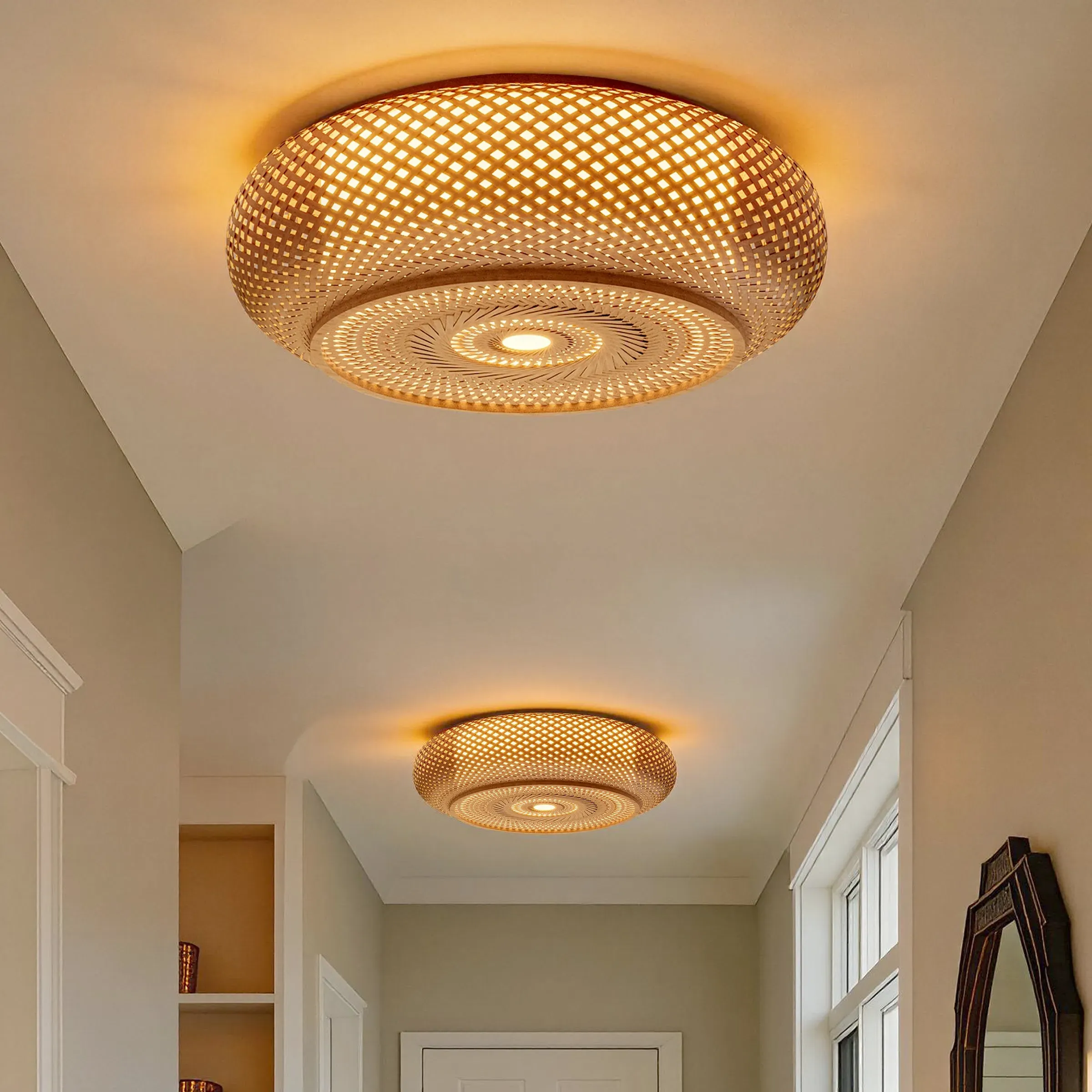 Lutta Bamboo LED Pendant & Ceiling Light - Natural, Bamboo & PVC product