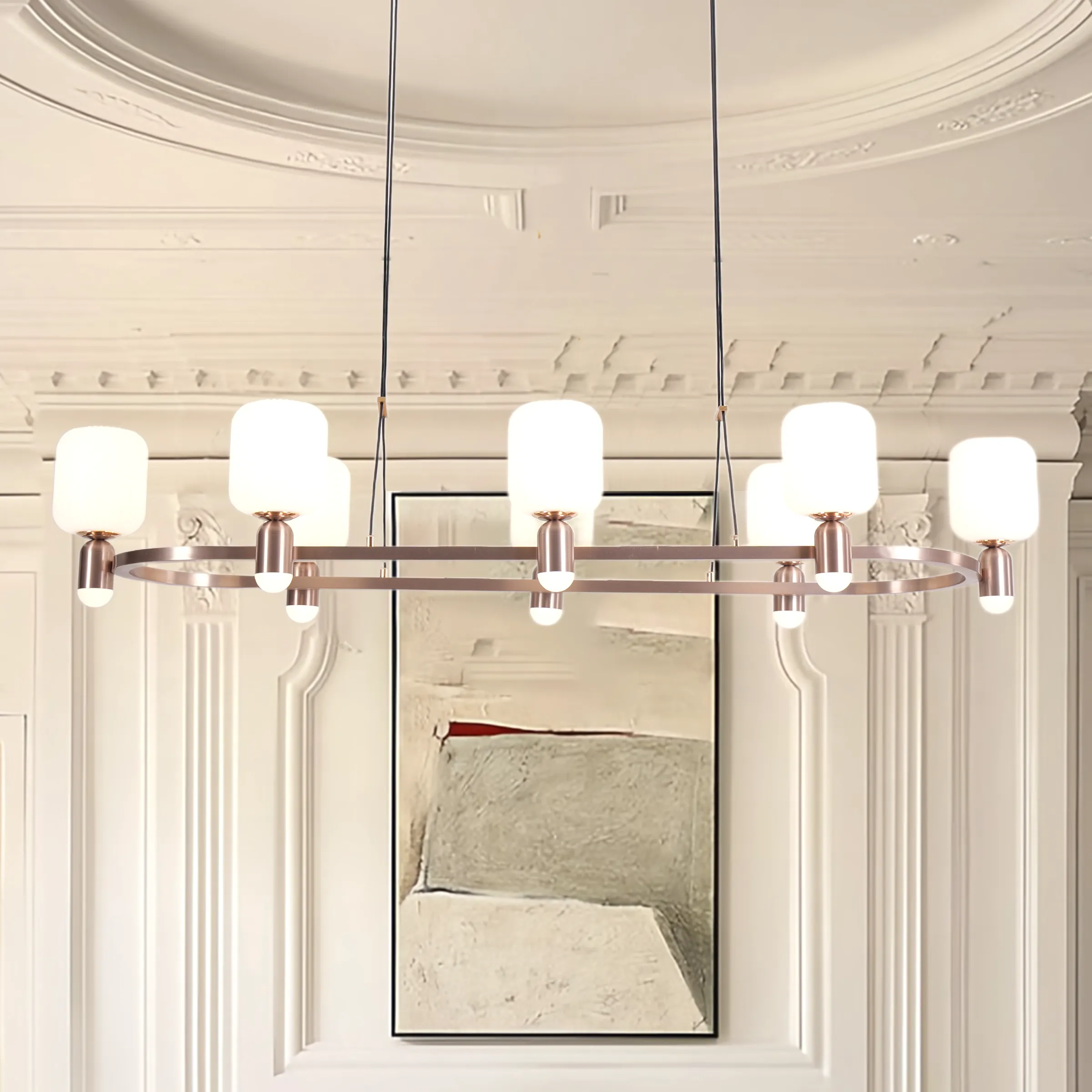Mid-Century Bronze Chandelier with Acrylic Shades - Antique Bronze product
