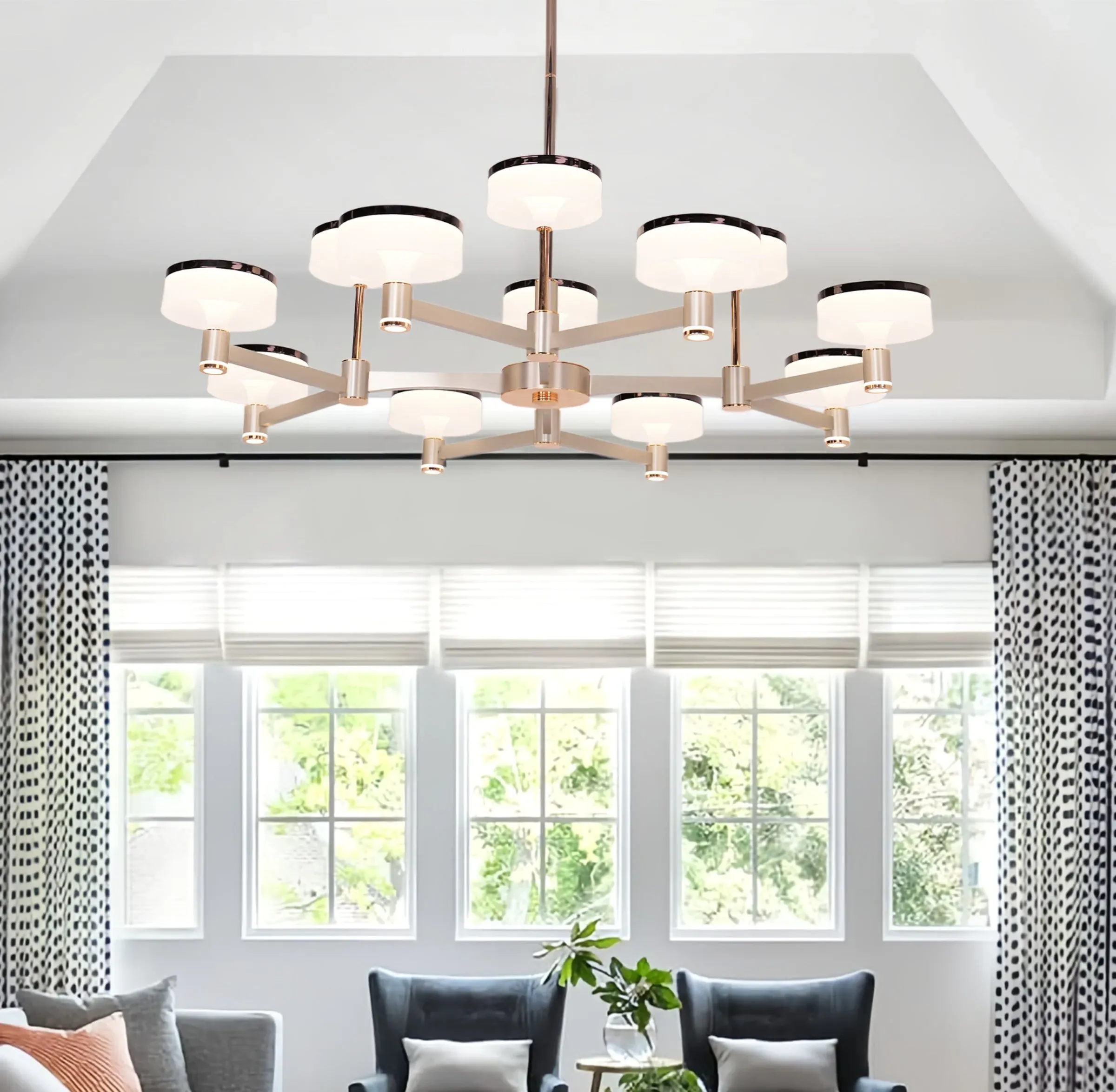 Modern Chandelier with Color Changing - Aluminum