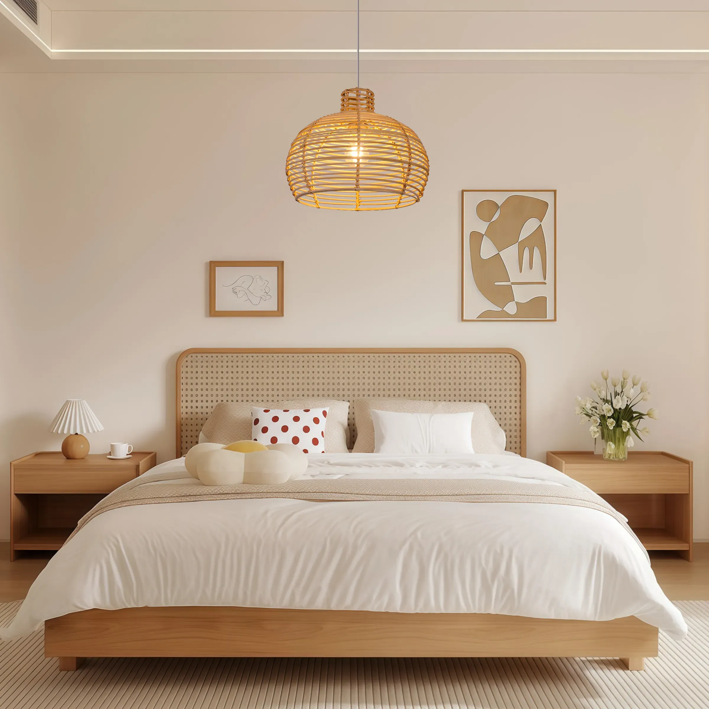 Open Weave Pendant Light - Natural, Rattan