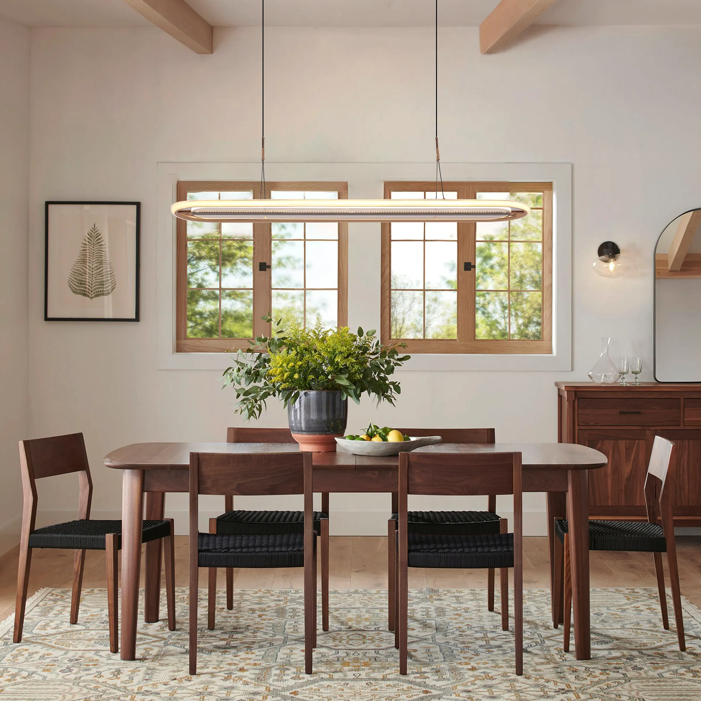 Oval LED Pendant Light - Aluminum, Acrylic