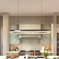 Oval LED Pendant Light - Pearl Black, Resin alternate view
