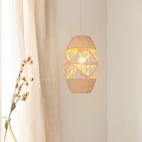 Handwoven Oval Pendant Light - Natural, Rattan alternate view
