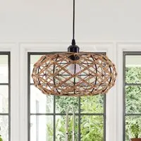 Pendant Light Handwoven - Brown, Paper Rope alternate view