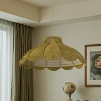 Reseda Petal Shaped Rattan Pendant Light - Rattan, Iron alternate view