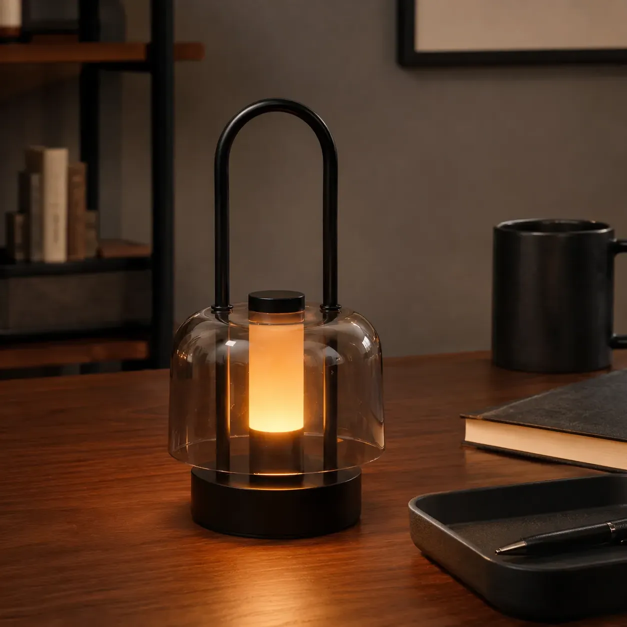 Portable Lantern Table Lamp Dimmable - Iron, Acrylic product