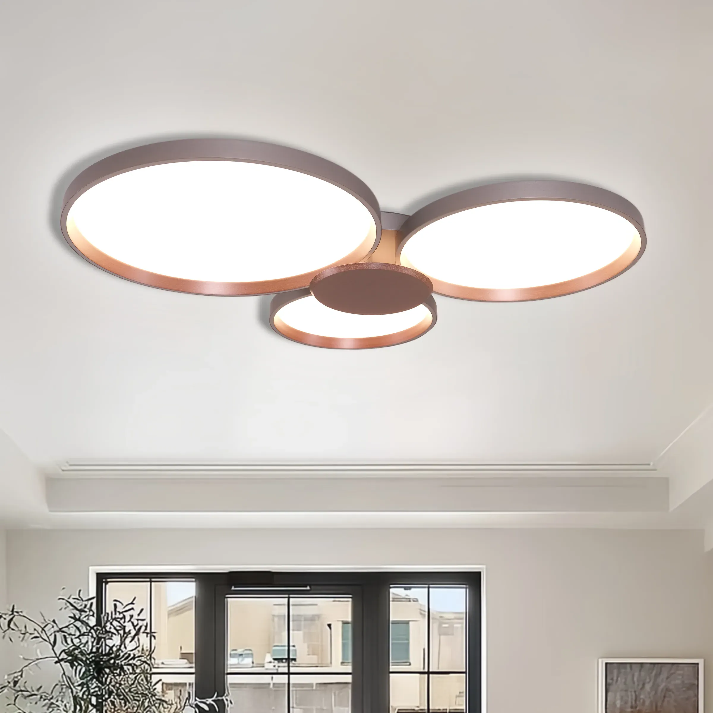 Rectangular LED Ceiling Light Dimmable - Grey, Aluminum