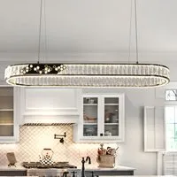 Ring LED Pendant Light - Gold, Crystal alternate view