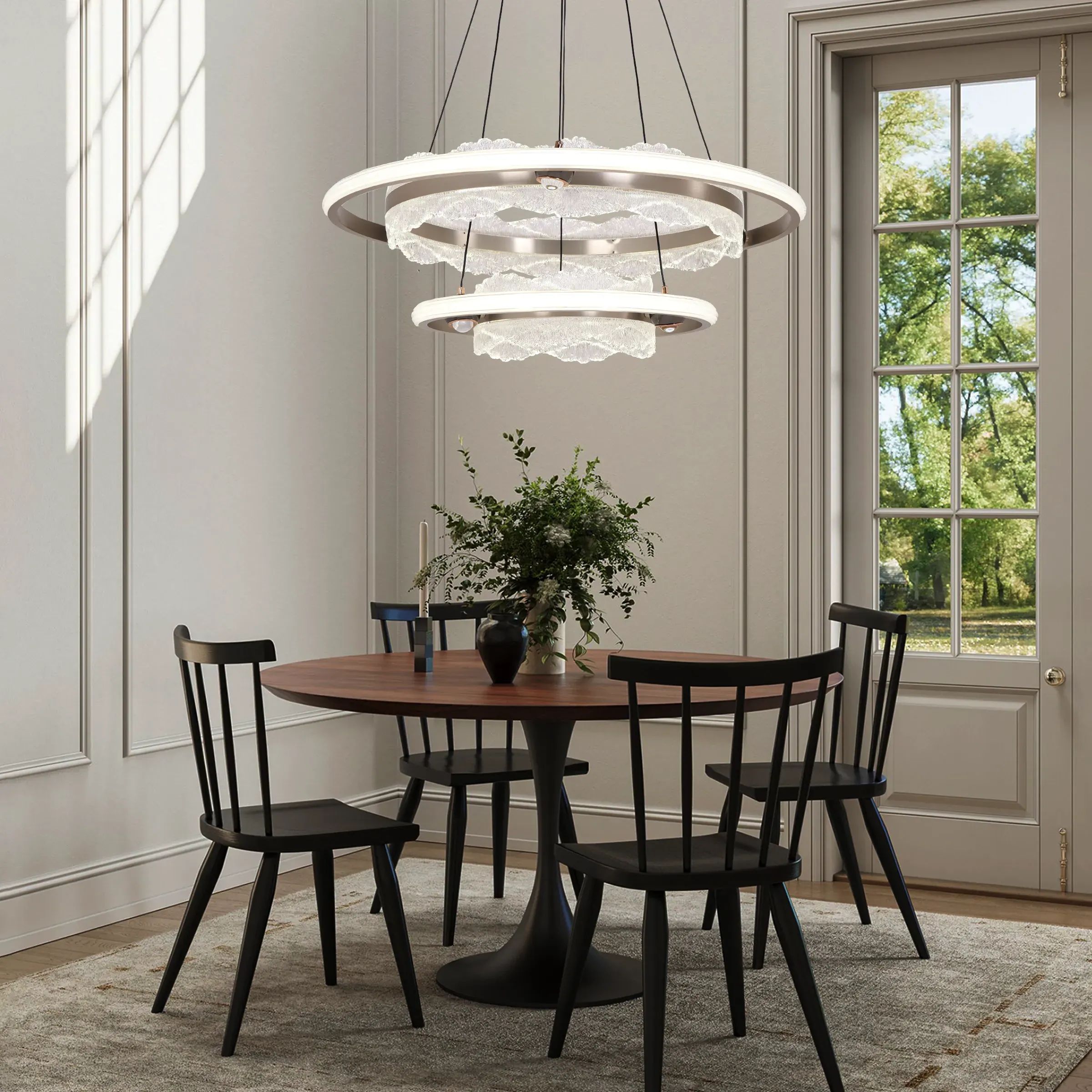 Ring LED Pendant Light - Silver, Aluminum