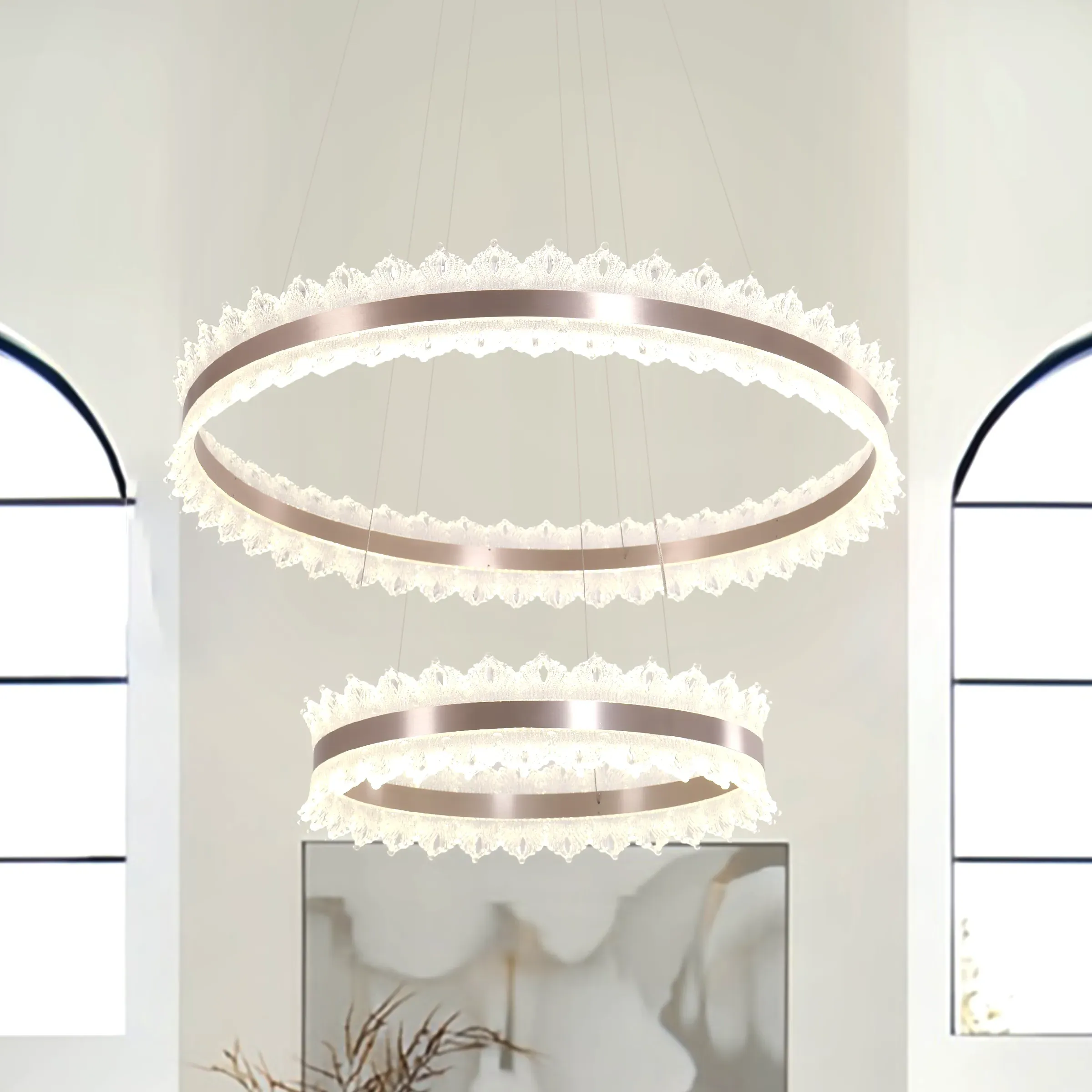 Ring-Shaped Pendant Light Dimmable - Gold, Metal