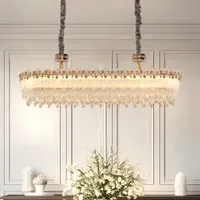Round Crystal Pendant Light Dimmable - Gold alternate view