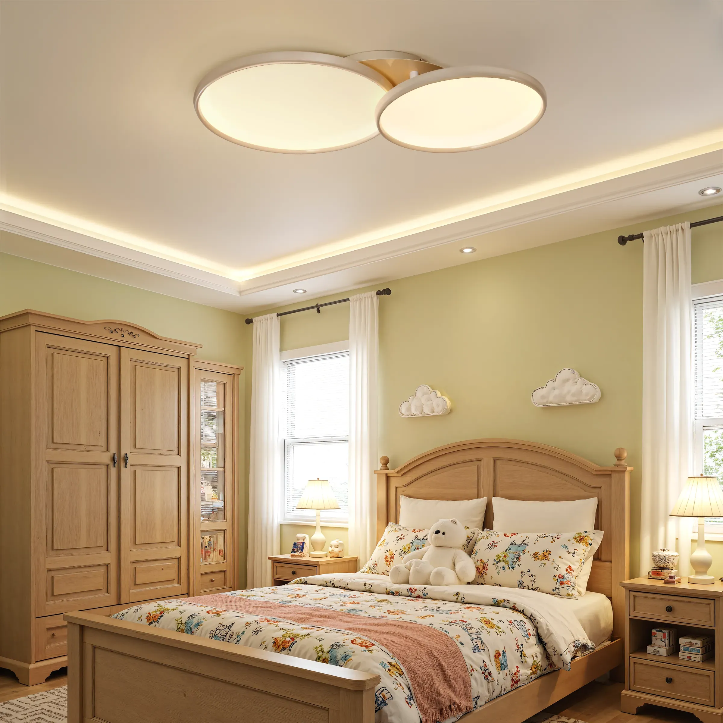 Round LED Ceiling Light Dimmable - White, Aluminum