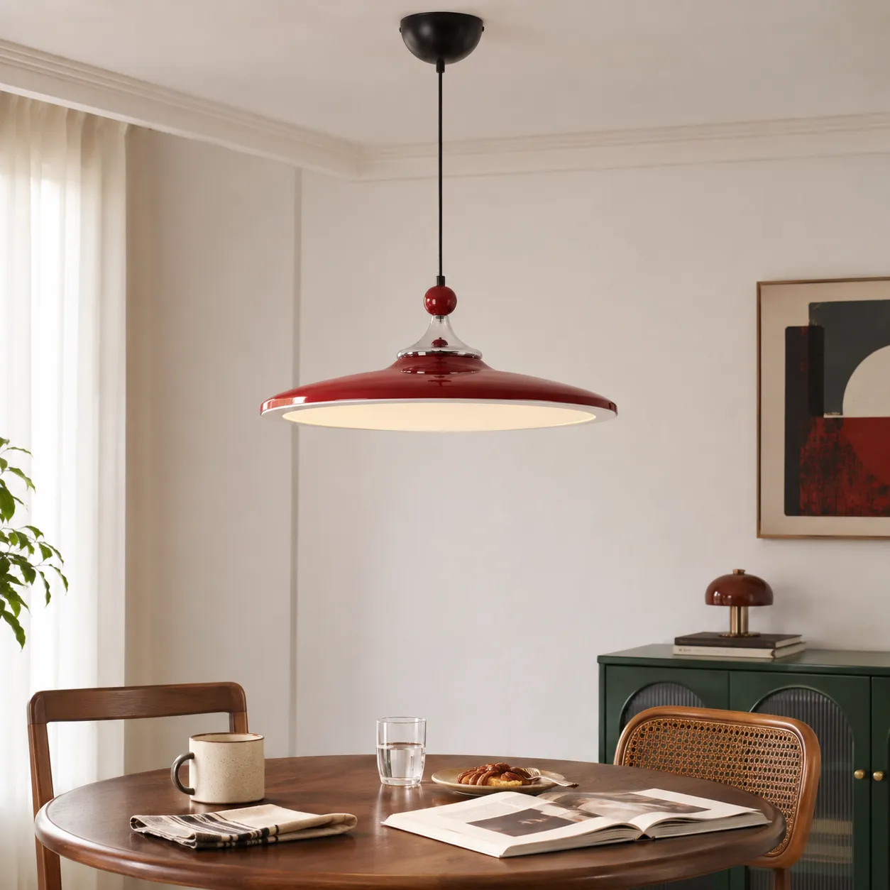 Round Pendant Light Colour-Changing E27 - Red, Iron product