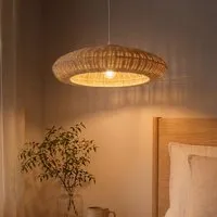 Shell-Shaped Rattan Pendant Light - Natural, Rattan alternate view