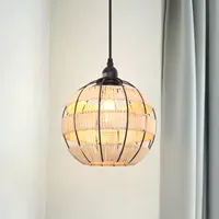 Glyph-Woven Sphere Pendant Light - Natural, Rattan alternate view