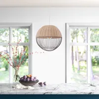 Glyph Spherical Pendant Light - Natural, Rattan alternate view