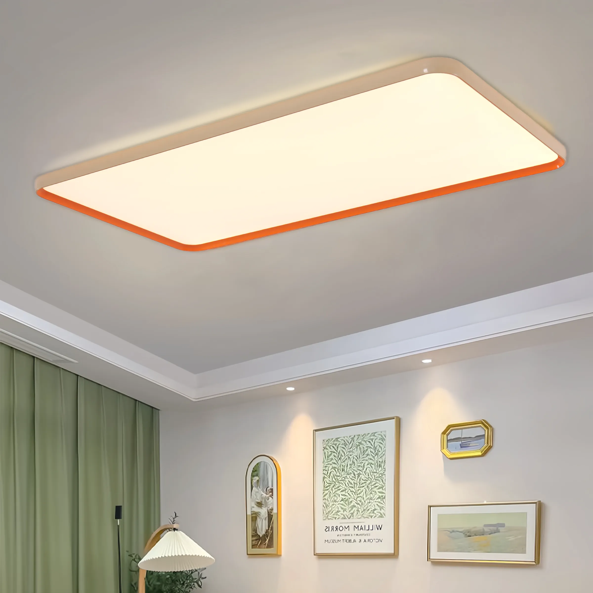 Square LED Ceiling Light Dimmable - White, Metal
