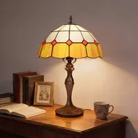 Tiffany Block Series Stained Glass Table Lamp - Blue, Glass alternate view