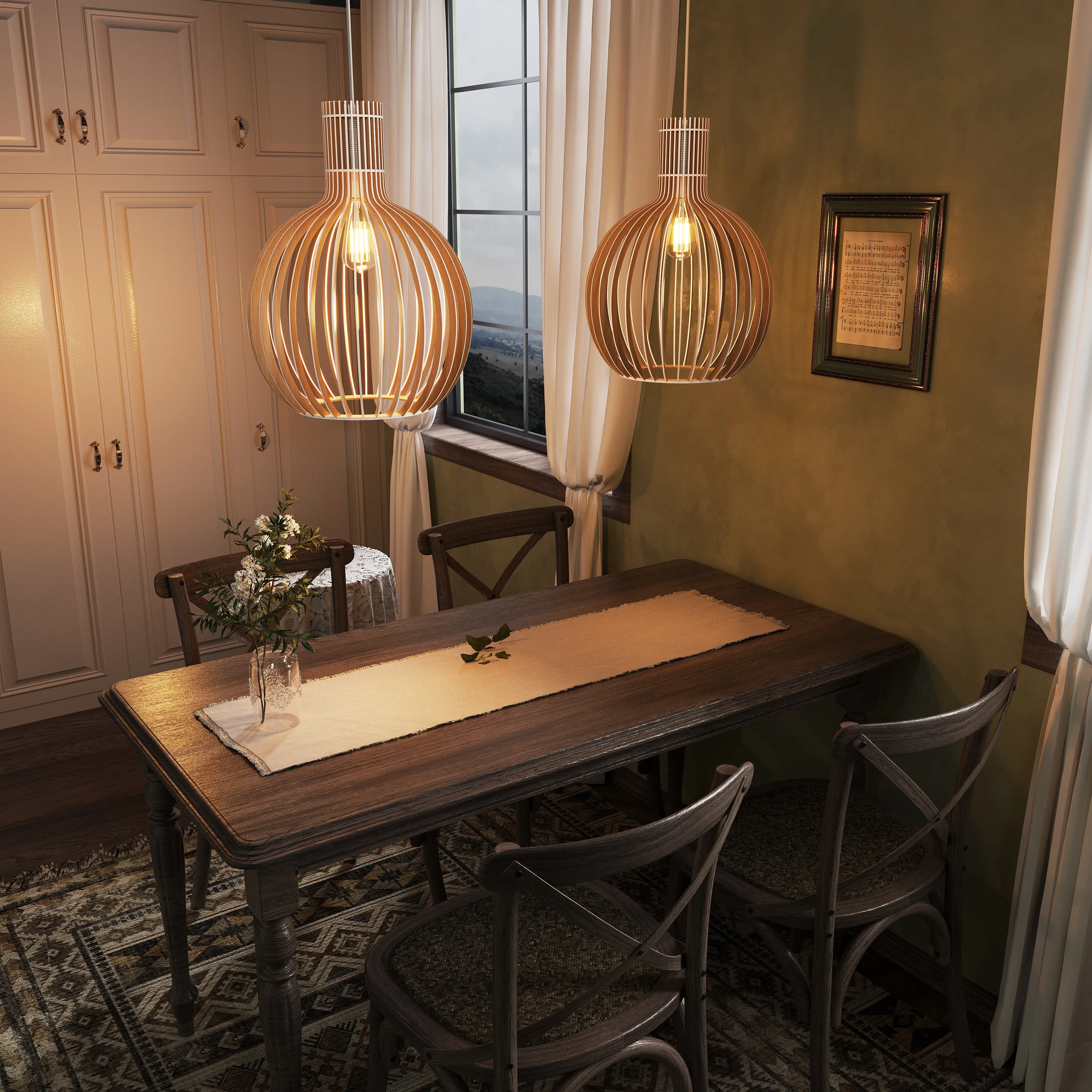 Tonka Scandinavian LED Wood Pendant Light - E27 product
