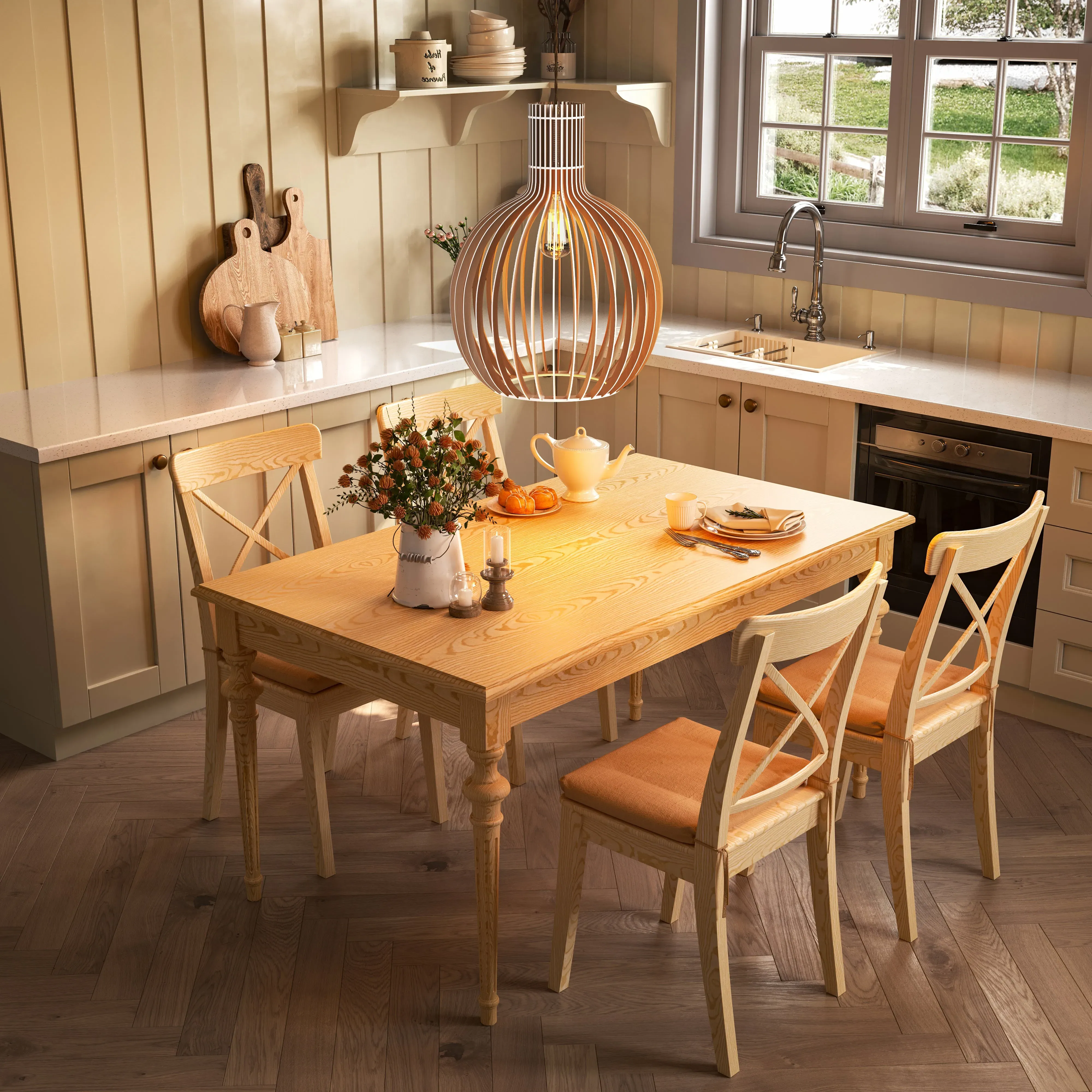 Tonka Scandinavian LED Wood Pendant Light - Natural/White/Black product