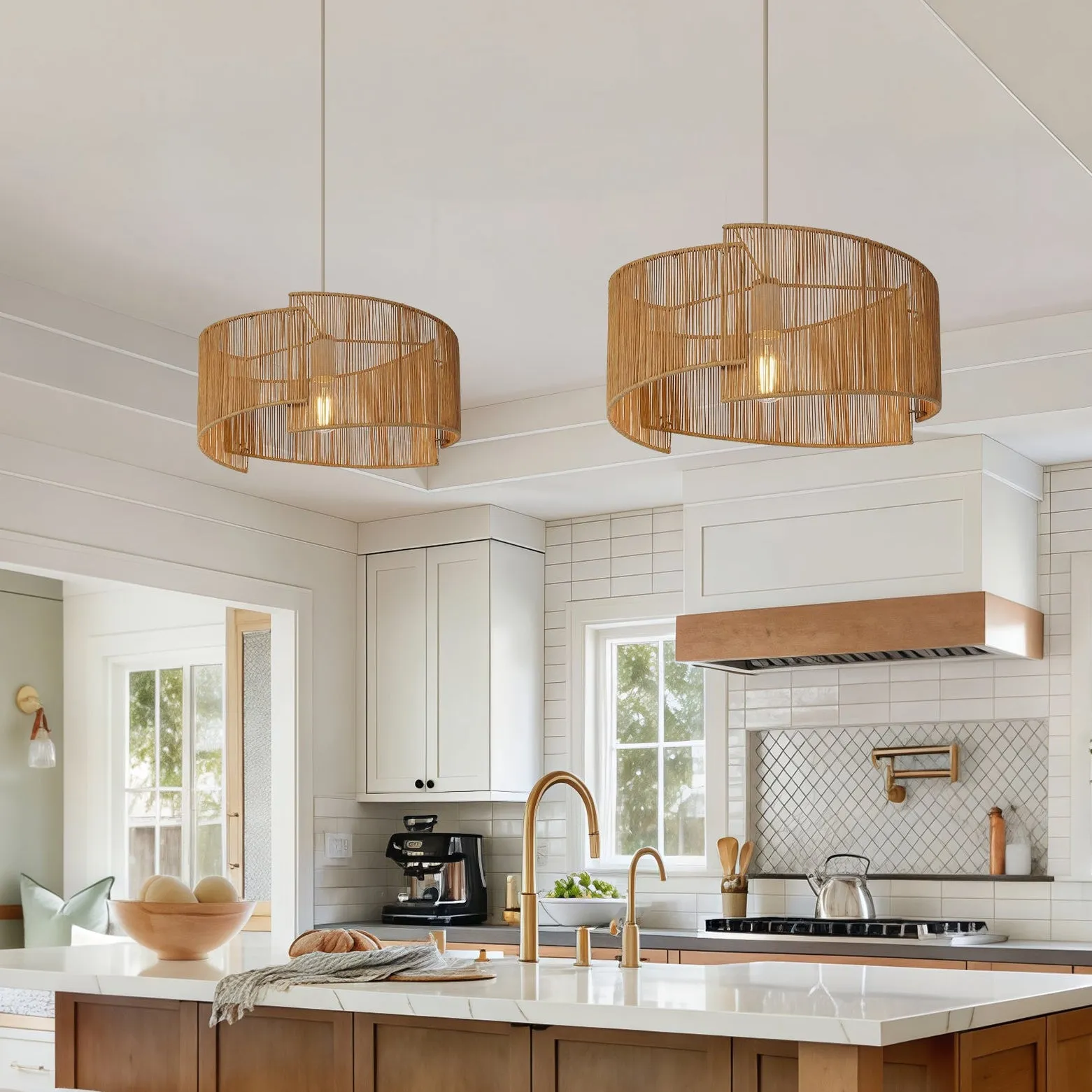 Twist Handwoven Pendant Light - Brown, Paper Rope & Iron product