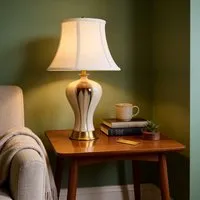 Hand-Glazed Ceramic Table Lamp - Black & Gold alternate view