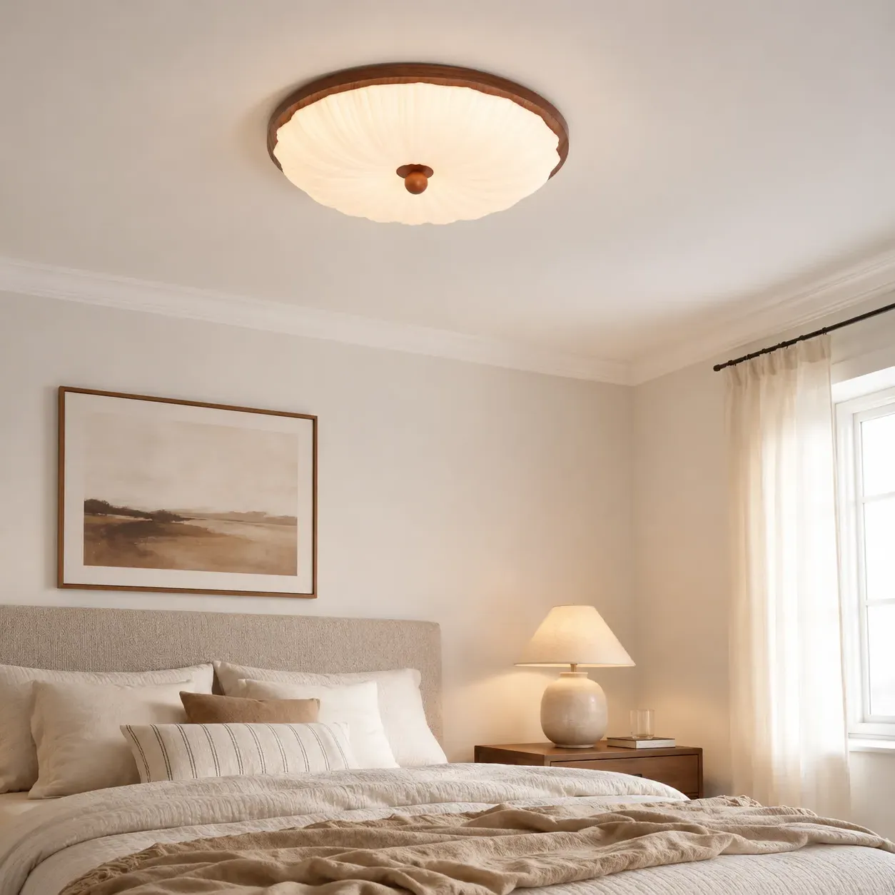 Walnut Pattern Acrylic Flush Mount Ceiling Light - Walnut product