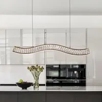 Wave LED Pendant Light - Gold, Crystal alternate view