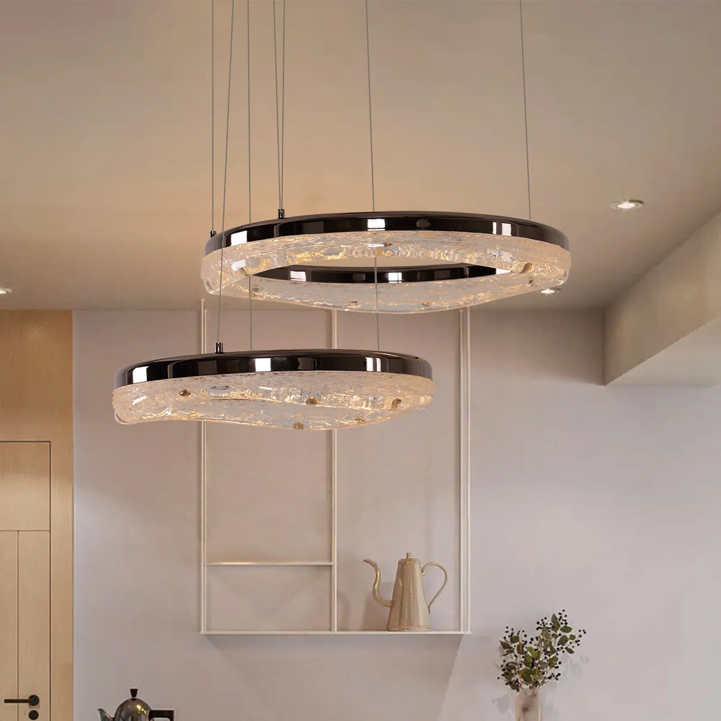 Wave LED Pendant Light - Pearl Black, Aluminum image