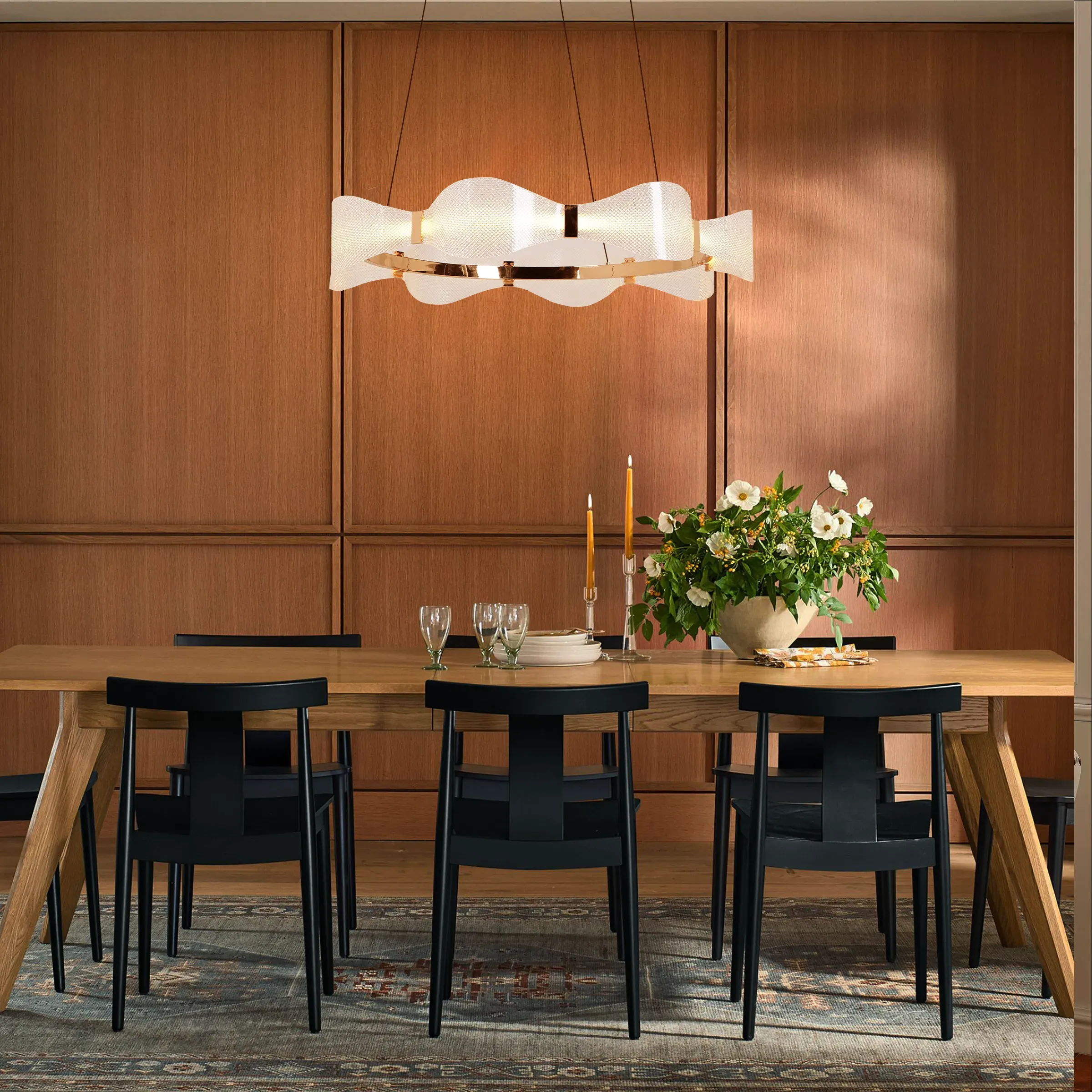 Wave-Line LED Pendant Light - Gold, Metal