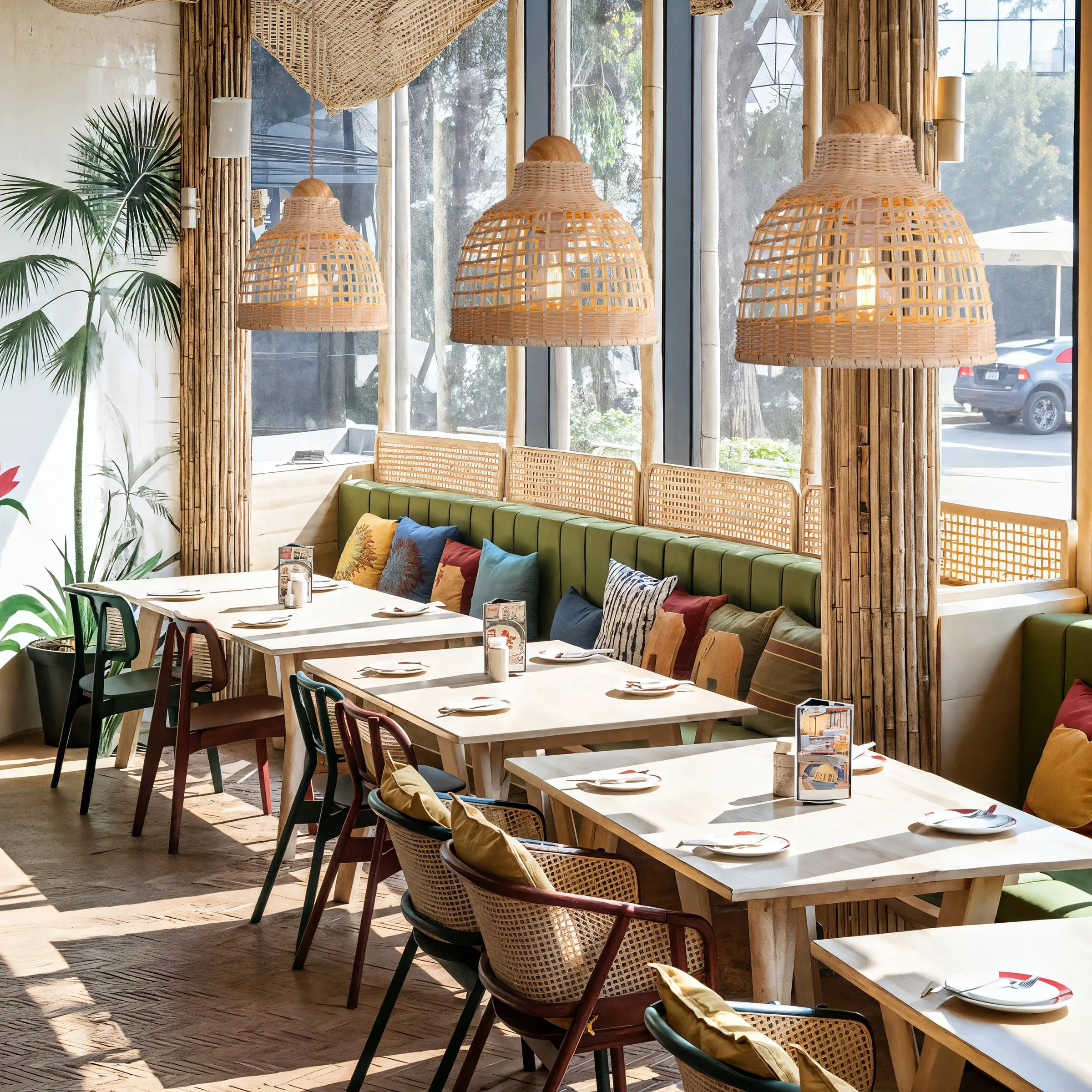 Woven Pendant Light - Natural, Rattan