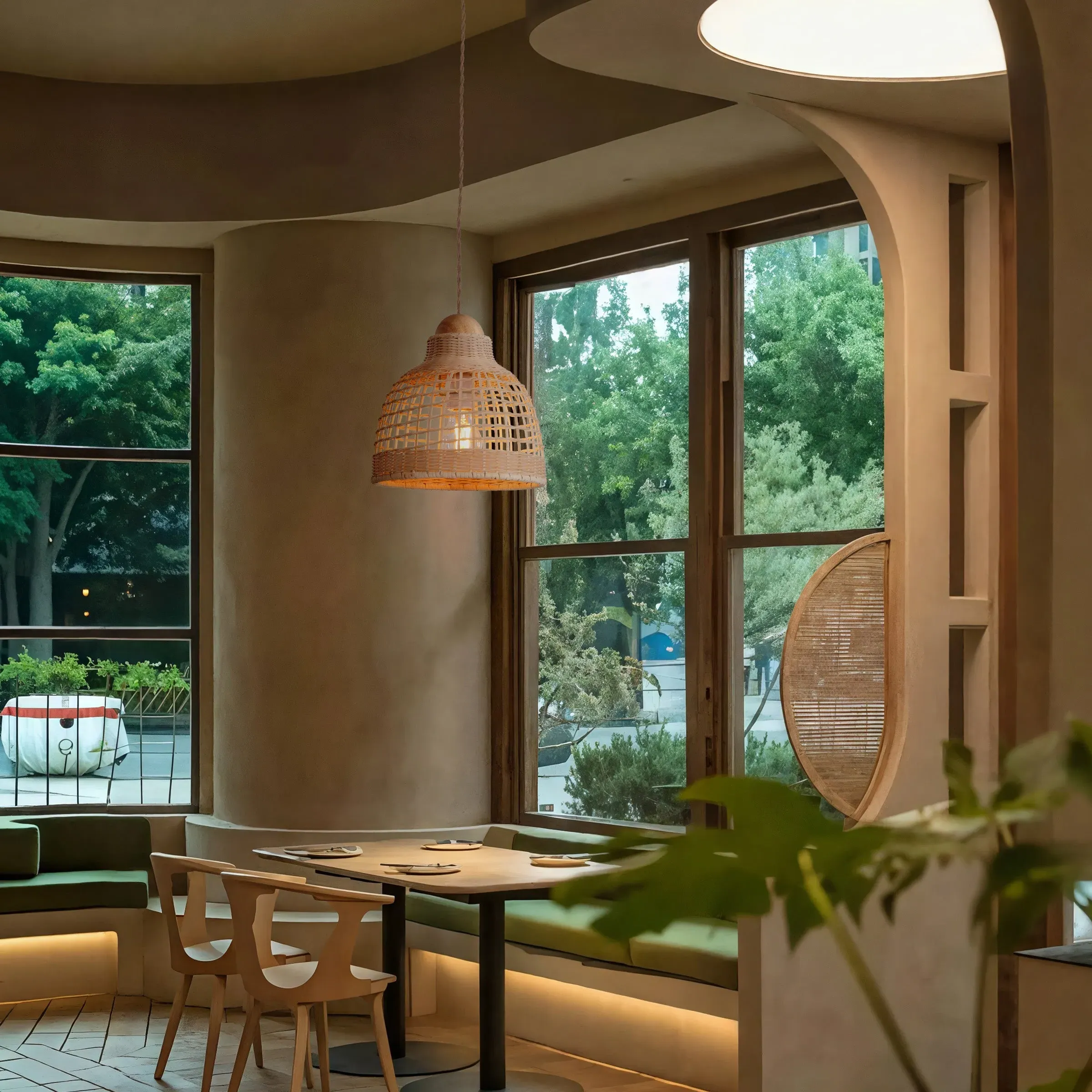 Woven Pendant Light - Natural, Rattan