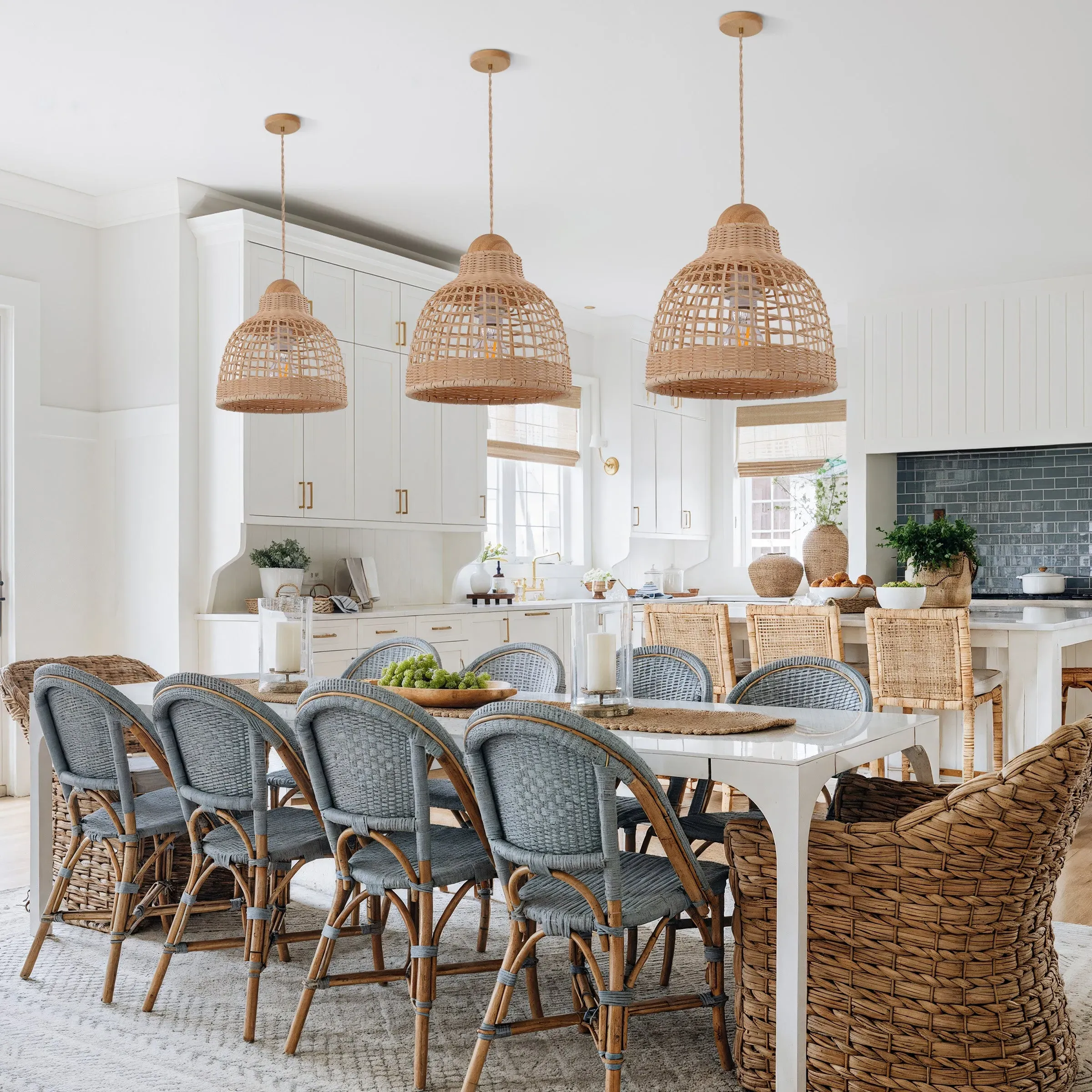 Woven Pendant Light - Natural, Rattan