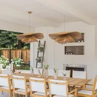 Woven Rattan Pendant Light - Brown, Rattan & Iron alternate view