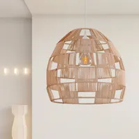 Handwoven Rattan Pendant Light - Natural, Iron & Rattan alternate view