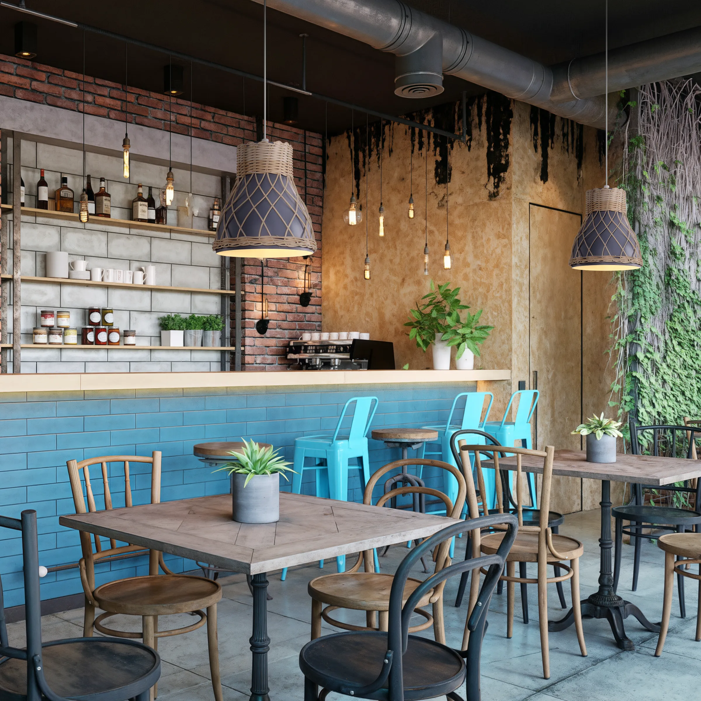 Woven Pendant Light with Adjustable Cord - Rattan