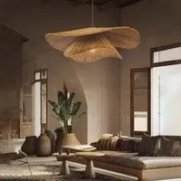 Woven Rattan Pendant Light - Brown, Rattan & Iron alternate view