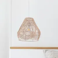 Cross-Weave Rattan Pendant Light - Natural, Rattan alternate view