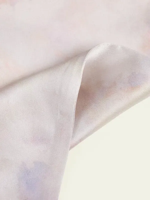 19 Momme Printed Silk Standard Pillowcase - Pink-Purple Watercolor alternate view