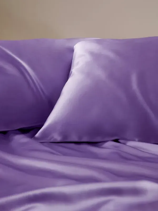 22 Momme Silk Flat Sheet King/Super King - Purple alternate view