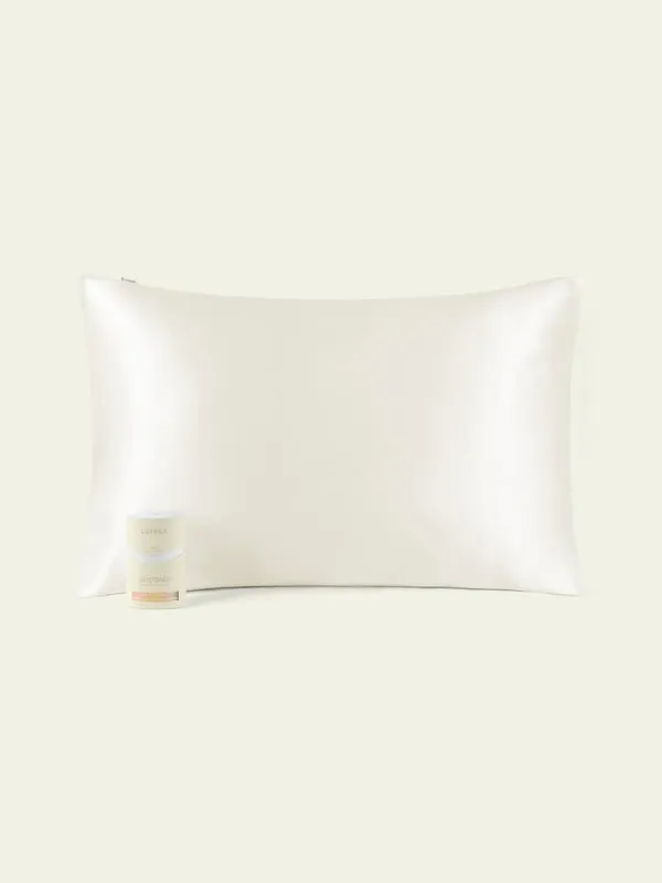 Coconut Oil Infused 19M Silk Pillowcase Square - Natural White product
