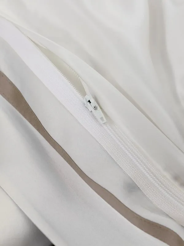 Essential Contrast-Trim Silk Bedding Set - Silver Grey alternate view