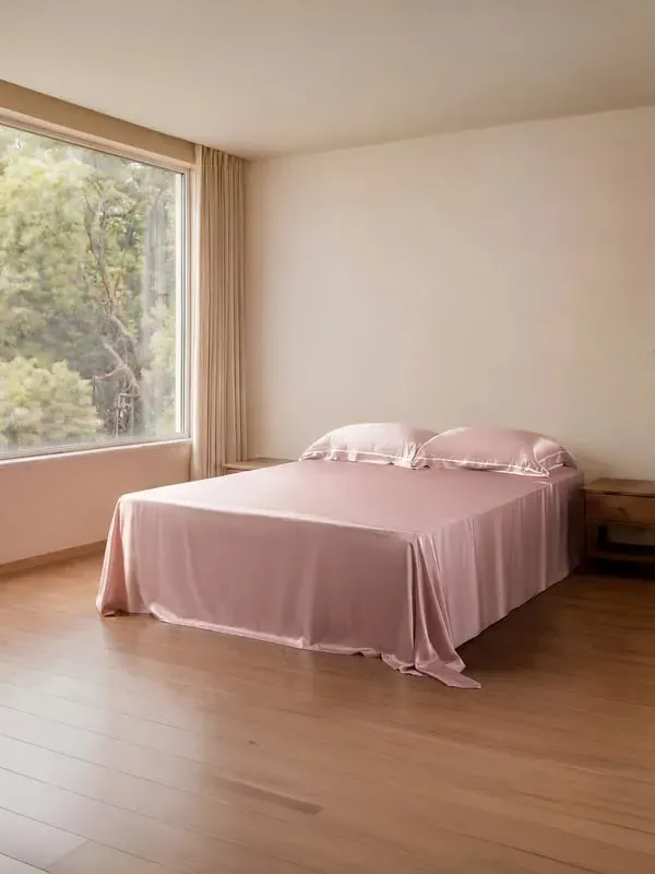 Essential Silk Flat Sheet Single - Rosy Pink product